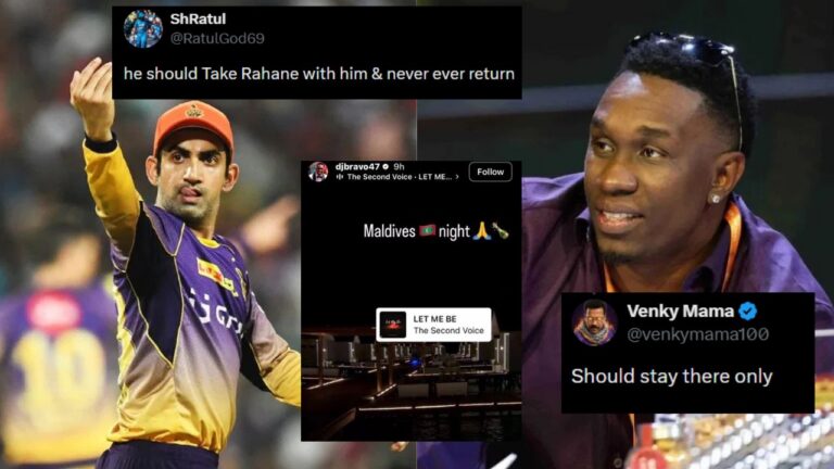 KKR में मची खलबली: ड्वेन ब्रावो के मालदीव वेकेशन पर भड़के फैंस, गौतम गंभीर की वापसी की मांग