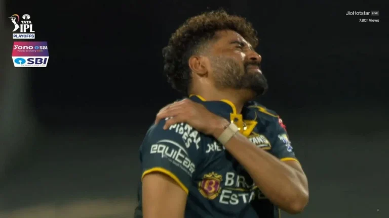 Mohammed Siraj RULED OUT? GT pacer suffers nasty shoulder injury during Qualifie – IPL 2026: मोहम्मद सिराज को लगी चोट, गुजरात टाइटंस के लिए बड़ी चिंता